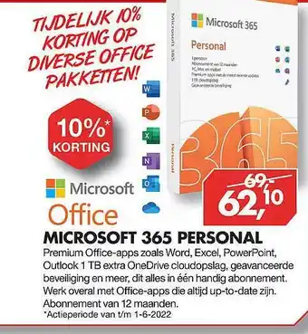 Vobis Office Microsoft 365 Personal 10% Korting aanbieding