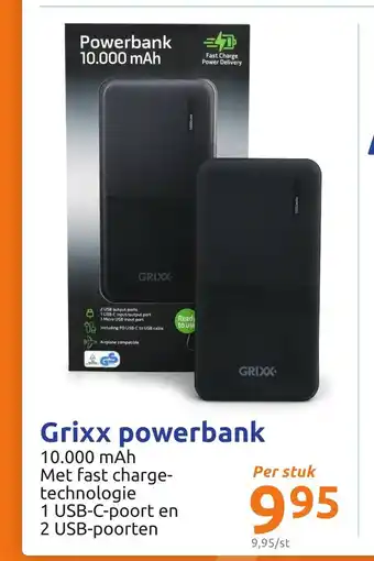 Action Grixx powerbank per stuk aanbieding