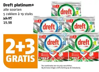 Poiesz Dreft platinum+ 19 stuks aanbieding