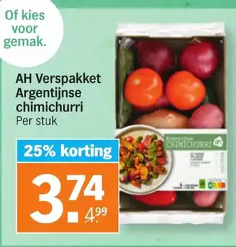 Albert Heijn Verspakket argentijnse chimichurri aanbieding