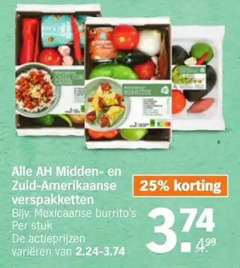 Albert Heijn Alle AH midden- en zuid-amerikaanse verspakketten aanbieding