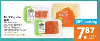 Albert Heijn Biologische zalm 300g aanbieding