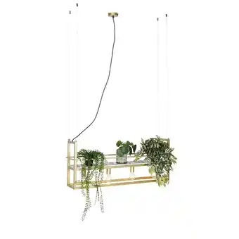 Lampenlicht.nl Industriële hanglamp goud met marmer en rek 4-lichts - Cage Rack aanbieding