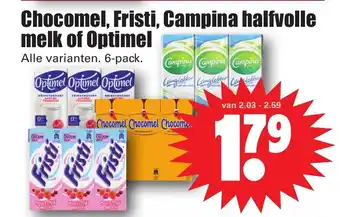 Dirk Chocomel, Fristi, Campina halfvolle melk of Optimel aanbieding