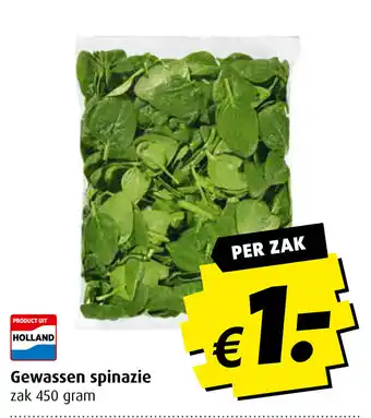 Boni Gewassen spinazie 450g aanbieding