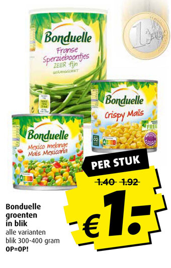 Boni Bonduelle groenten in blik aanbieding