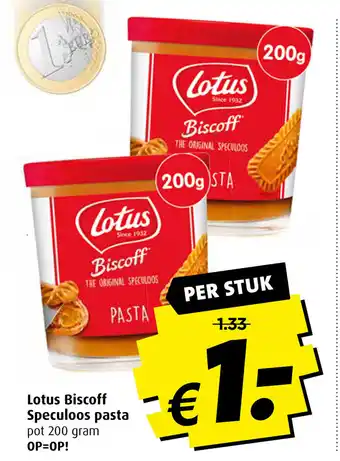 Boni Lotus Biscoff Speculoos pasta 200 gram aanbieding