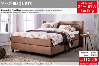 Woonsquare Boxspring President aanbieding