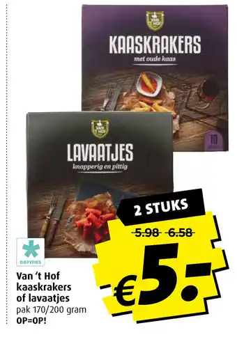 Boni Van 't Hof kaaskrakers of lavaatjes aanbieding