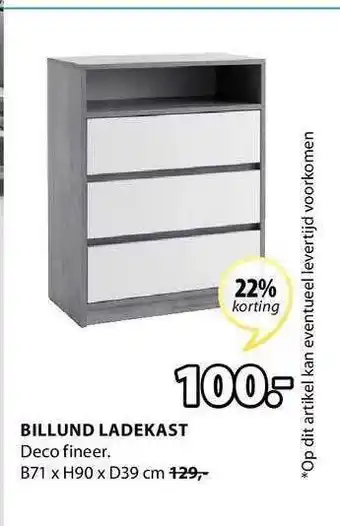 Jysk Billund Ladekast B71 X H90 X D39 cm aanbieding