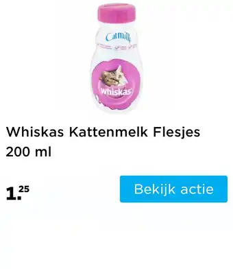 Plein.nl Whiskas Kattenmelk Flesjes 200 ml aanbieding