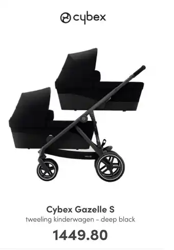 Baby & Tiener Cybex Gazelle S tweeling kinderwagen - deep black aanbieding