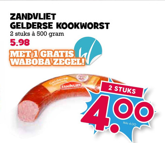 Boon`s Markt ZANDVLIET GELDERSE KOOKWORST aanbieding