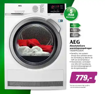 EP AEG AbsoluteCare warmtepompdroger T8DBPESSEN aanbieding