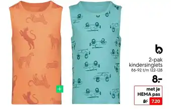 HEMA 2-pak kindersinglets aanbieding