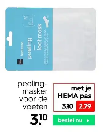 HEMA peelingmasker Voor de voeten aanbieding