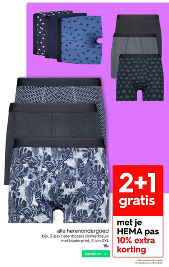 HEMA alle herenondergoed aanbieding