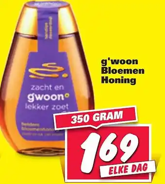 Nettorama G'woon Bloemen Honing 350g aanbieding