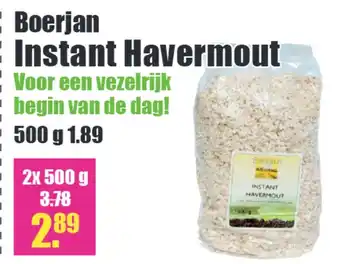 Gezond & Wel Boerjan Instant Havermout 500g aanbieding