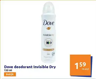 Action Dove Deodorant Invisible Dry aanbieding