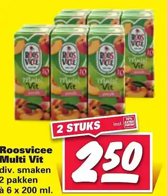 Nettorama Roosvicee Multi Vit 6x200 ml aanbieding