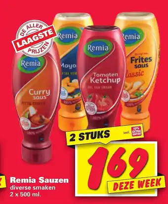 Nettorama Remia Sauzen 2x500 ml aanbieding