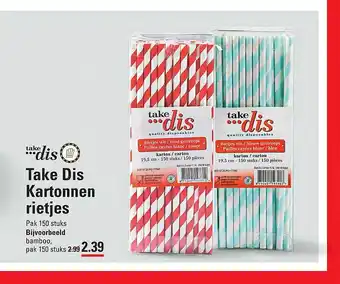 Sligro Take Dis Kartonnen Rietjes aanbieding