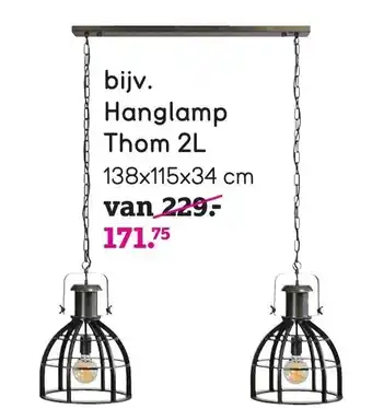 Leen Bakker Hanglamp thom 2L aanbieding