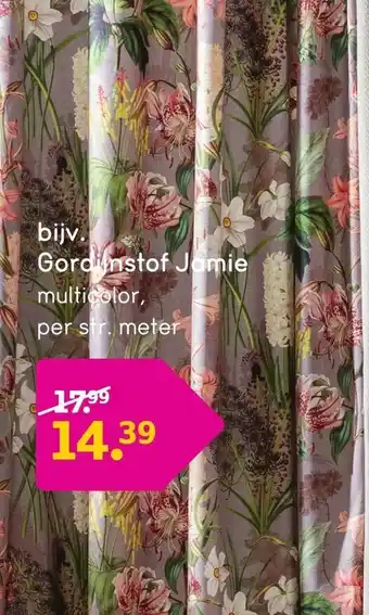 Leen Bakker Gordijnstof jamie aanbieding