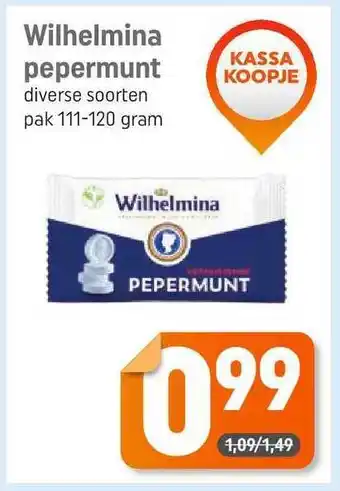 Dagwinkel Wilhelmina pepermunt aanbieding