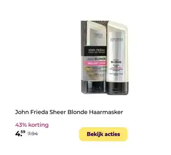 Plein.nl John Frieda Sheer Blonde Haarmasker aanbieding