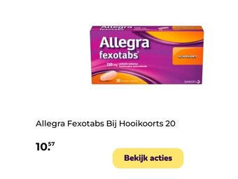 Plein.nl Allegra Fexotabs Bij Hooikoorts 20 aanbieding