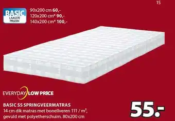 Jysk Basic 55 springveermatras aanbieding