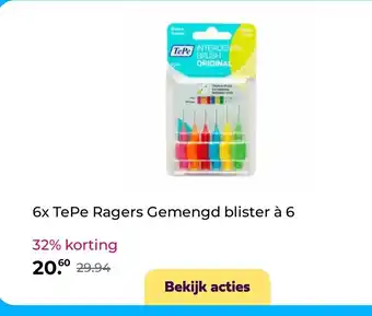 Plein.nl 6x TePe Ragers Gemengd blister a 6 aanbieding