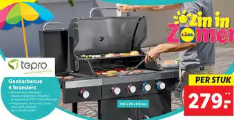 Lidl Tepro Gasbarbecue 4 branders aanbieding