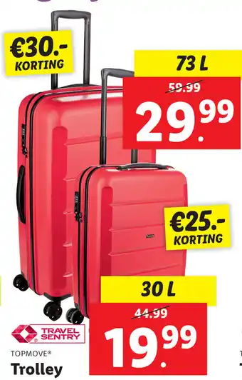 Lidl Topmove Trolley 73L aanbieding