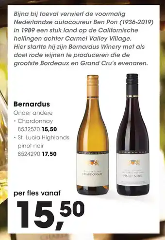 HANOS Bernardus aanbieding