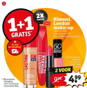 Kruidvat Rimmel London Make-Up 1+1 aanbieding