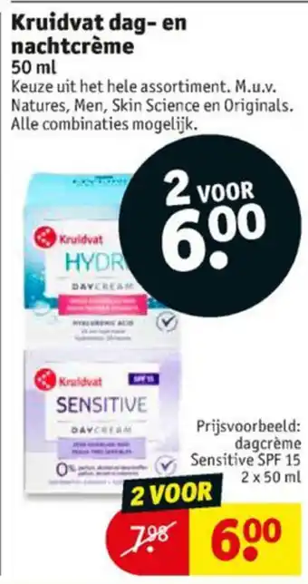 Kruidvat Kruidvat Dag- en nachtcreme 2*50ml aanbieding