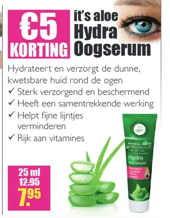 Gezond & Wel it's aloe hydra oogserum aanbieding