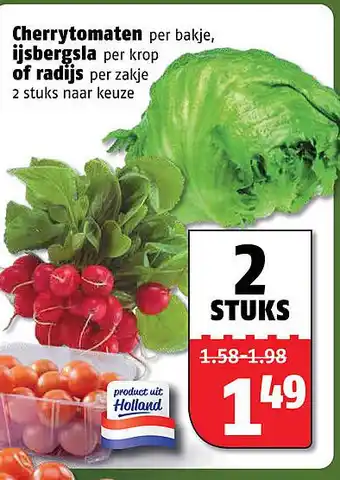 Poiesz Cherrytomaten, ijsbergsla of radijs aanbieding