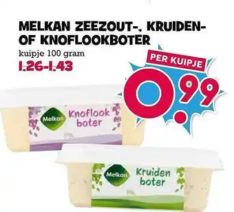 Boon`s Markt Melkan Zeezout-, Kruiden- Of Knoflookboter aanbieding