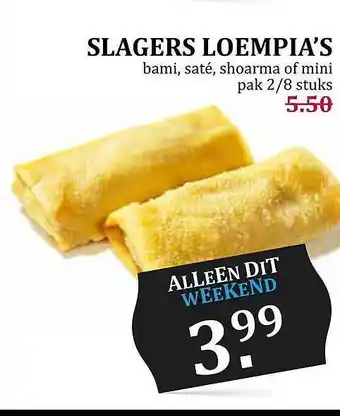 Boon`s Markt Slagers Loempia's aanbieding