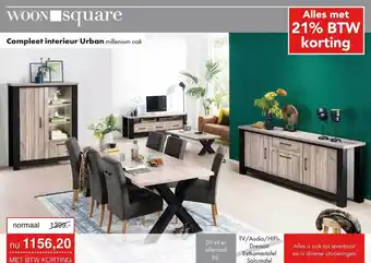 Woonsquare Compleet Interieur Urban Millenium Oak : TV-Audio-Hifi-Dressoir, Eetkamertafel Of Salontafel aanbieding