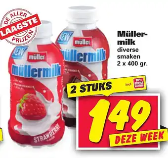 Nettorama Müllermilk 400gram aanbieding