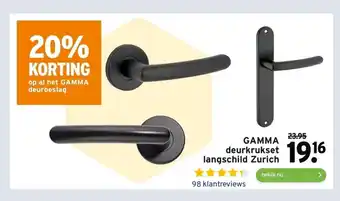 GAMMA Deurkrukset langschild Zurich aanbieding