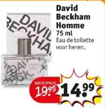 Kruidvat David Beckham Homme edt 75ml aanbieding