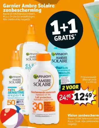 Kruidvat Garnier Ambre Solaire zonbescherming 1+1 aanbieding