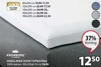 Jysk Hoeslaken voor topmatras aanbieding