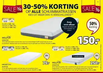 Jysk 30-50% korting op alle schuimmatrassen aanbieding